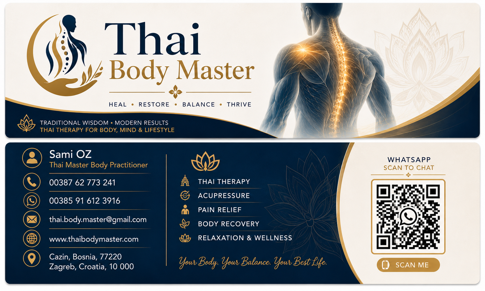 Thai BodyMaster business card